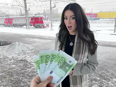 Japanese Beauty Gets Paid for Fucking on the Train - Must Watch!