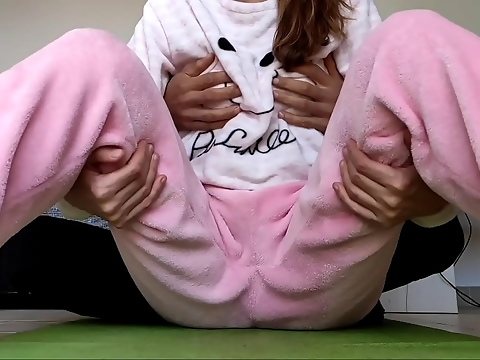 Unleash Your Desires with Teasing Small Tits and Wet Horny Pussy - 18yo Stepsister in Pajama