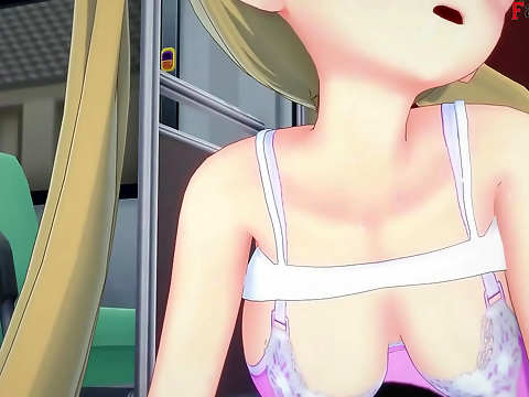 Japanese girl with sunglasses sucks a man with hairy cock POV