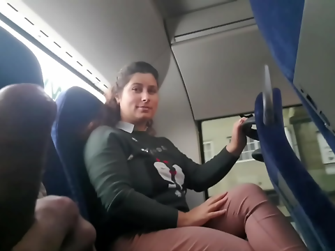 Naughty Exhibitionist Seduces Mature Milf to Suck and Jerk His Dick on Public Transport