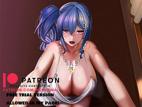 Japanese Beauty with Blue Hair Gives Blow jobs like a Pro - 4K 60fps Hentai Video