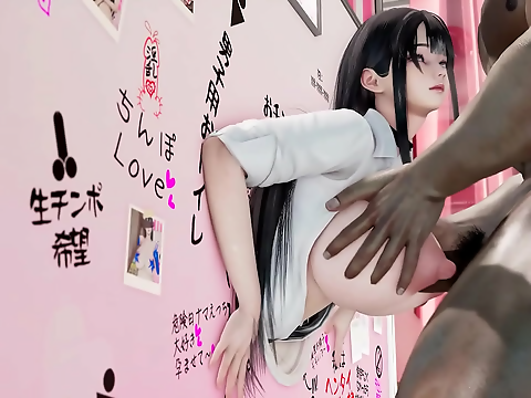 Japanese Wife Pleasures A Crowd While Husband Watches!