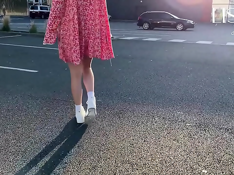 Sultry Beauty Teases Herself on Public Bus