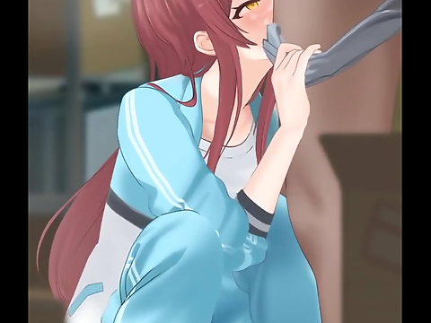 Japanese Brunette Gets Horny and Touches Herself while Sucking Cock