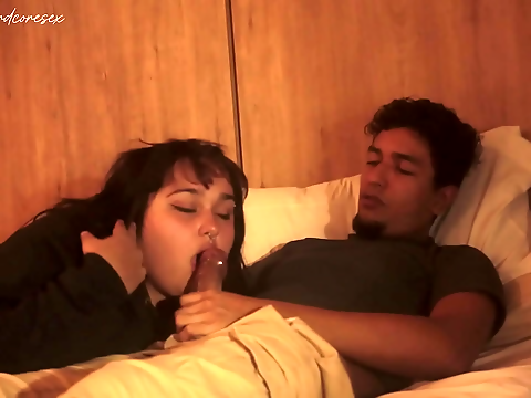 My stepsister lets me fuck her mouth and almost get caught by our parents - JAV Fantasy Hardcore Sex