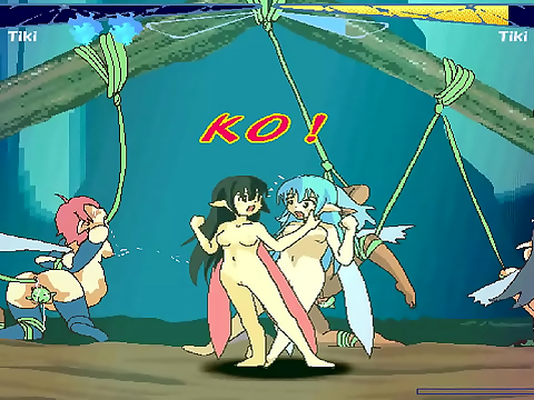 Japanese Twins Tiki and Tiki Battle It Out in a Sexy Fairy Fight!