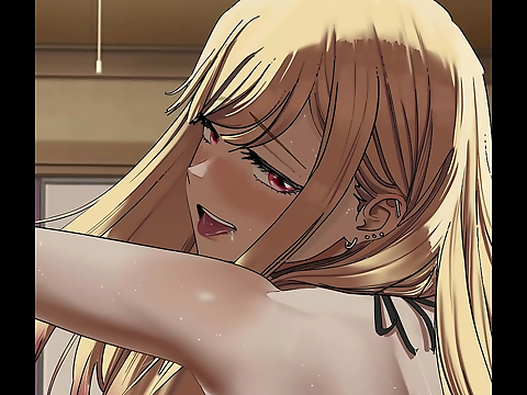 Sweaty Marine Kitakawa does intense squats in stunning 4k 60fps hentai video!