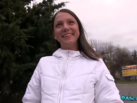 Experience the Ultimate Tight Petite Body ~ Teen College Babe's First Huge Cock in Hotel Room