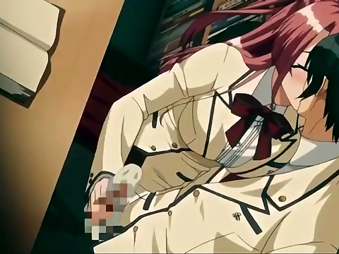 Japanese Redhead with Hairy Pussy Loves Sex Toys and Creamy Pussy - Hentai Video