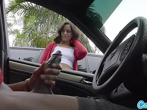 Her Luscious Touch: Cute Teen Can't Resist Big Black Cock In Public Parking Lot