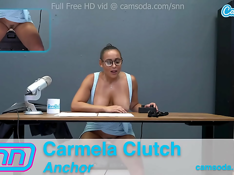 Camsoda News Network: Hot Reporter Rides Sybian While Delivering Breaking News