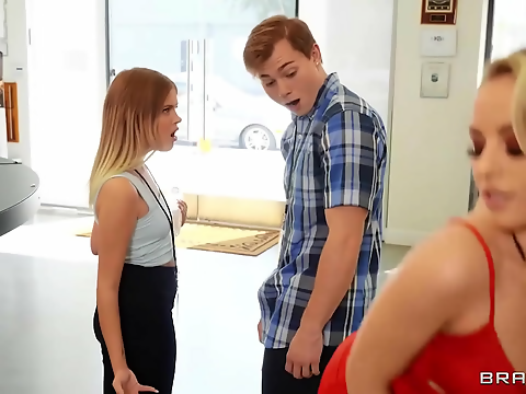 Juicy Luscious Savannah Revere Seduces The Distracted Boyfriend While The New Hire Watches!