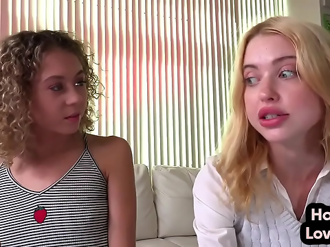 Get Bewitched By This Luscious Tiny Teen's Dirty Talking Pov Hj With Her Bff In A Thrilling 3some!