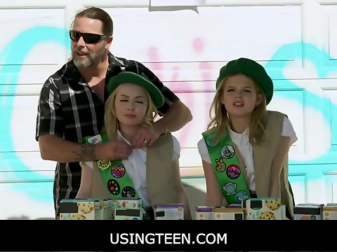 Teen Scouts Get Freaky With Stepdad: Luscious Teens Seduce Daddy For Pleasure!