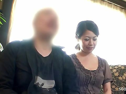 Japanese Wife Gets Filled with Creampie While Husband Watches in Awe