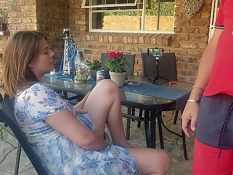 JAV - Couple's Mutual Masturbation Caught on Camera! Watch as they Pleasure Each Other on the Patio